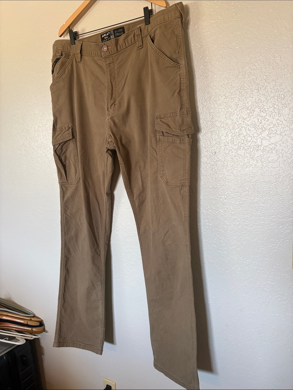 Ariat Rebar relaxed straigh Men's Cargo Pants in Khaki Brown